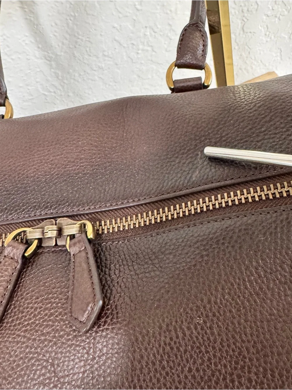 NEW Polo Ralph Lauren Dark Brown Leather Duffle Bag